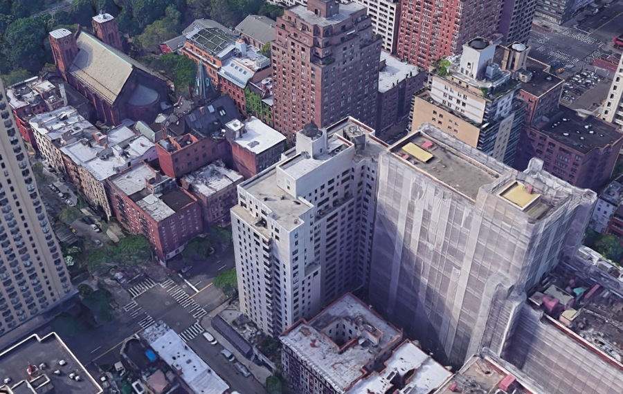 Bird's eye view of New York City buildings