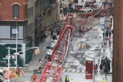 Photo of crane collapse