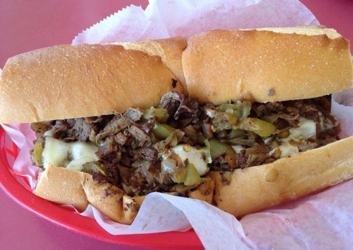 Photo of a cheesesteak