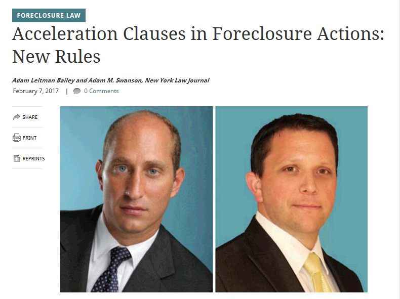 Acceleration Clauses in Foreclosure