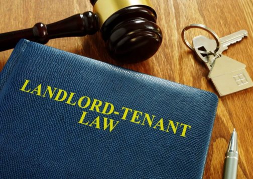 Photo of landlord-tenant law book