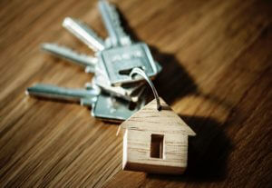 Photo of keys on house keychain