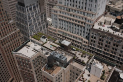 Photo looking down on Manhattan buildings